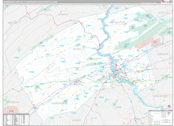 Harrisburg-Carlisle Metro Area Wall Map Premium Style 2024